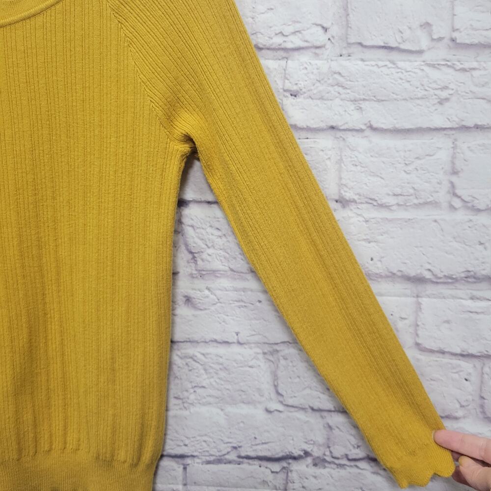 Soft Surroundings Mustard Yellow Sweater Size S Punk Skater Granola Y2K Inspired - Picture 3 of 8